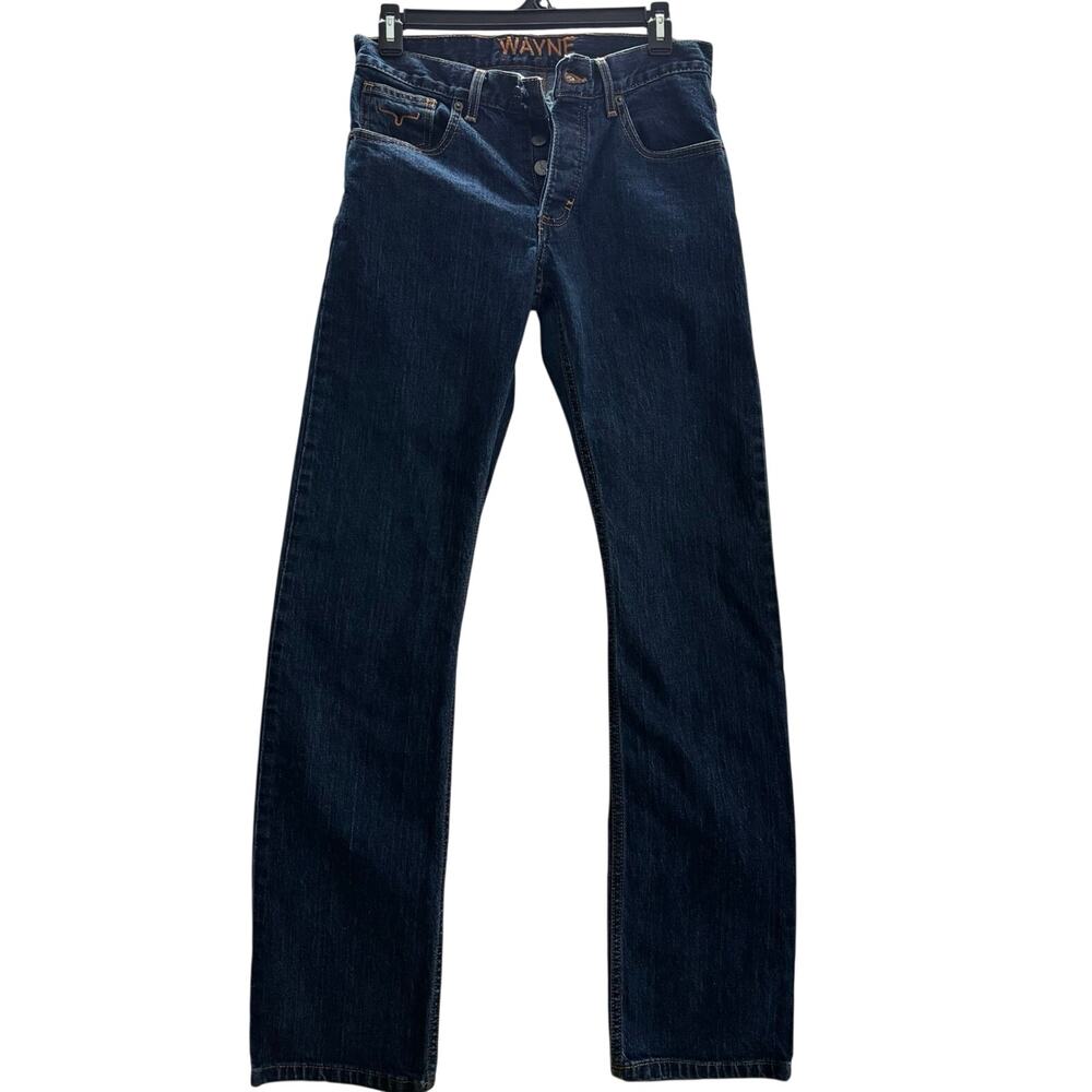 Kimes Ranch Wayne Jeans- Made in USA-Mens 28x32 -Dark Wash Button Fly Western